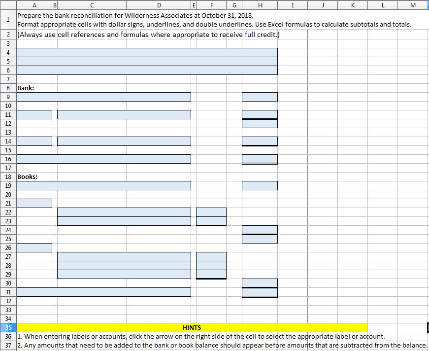 Bank Reconciliation 4 lori Anders of wilderness Associates is getting ready to