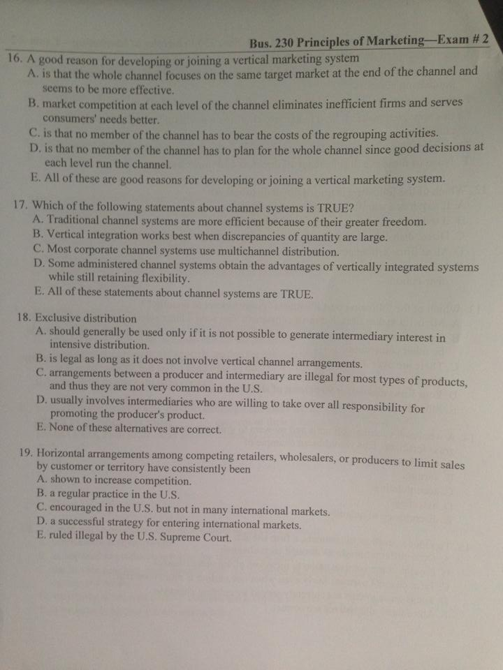  A good reason for developing or joining a vertical marketing system