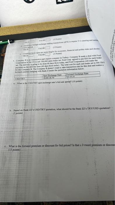  b. Based on Bank ZZ's USD/TRY quotation, wbat should be the