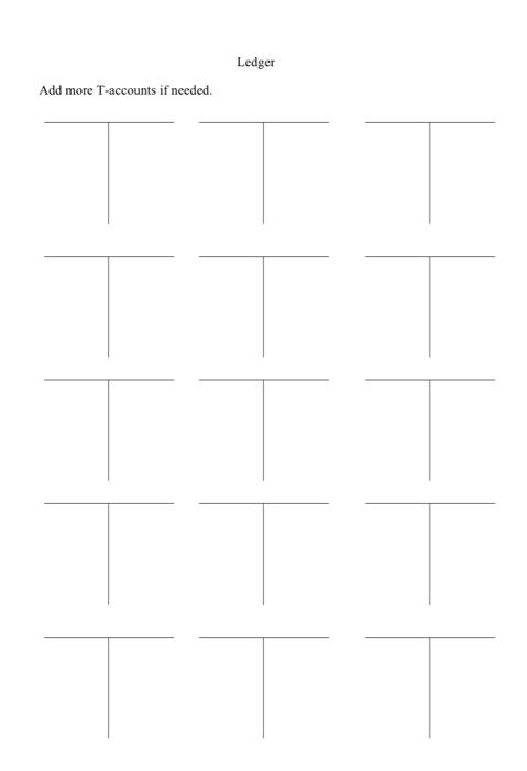 by transactions: 3. Calculate normal balances for all T-accounts. 4. Prepare an