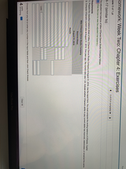  Ran lomework: Week Two: Chapter 4: Exercises core: 0 of 1
