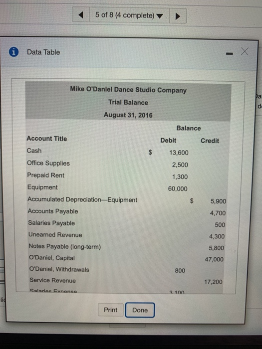 pt 5 of 8 (4 complete) 4-17 (similar to) The adjusted trial