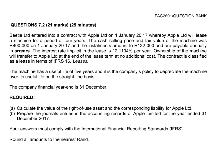 Beetle Ltd entered into a contract with Apple Ltd on 1