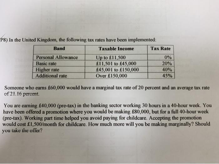 help me solve this question. (P8) In the United Kingdom, the following