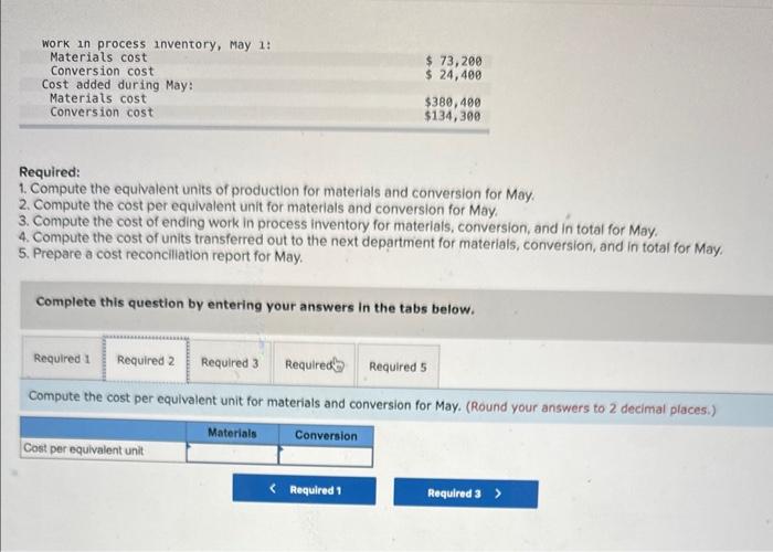 prior to completion. Information on work in the first department, Cooking, is
