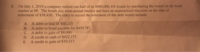 Can someone explain how to do #8? 8. On July 1, 2019