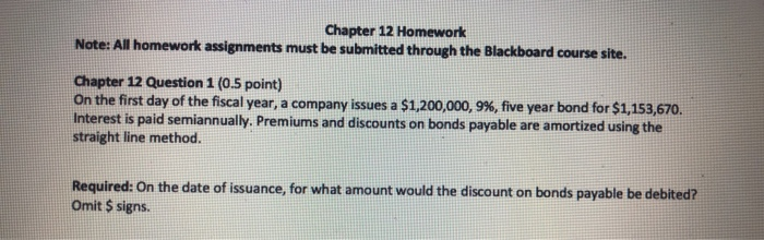  Chapter 12 Homework Note: All homework assignments must be submitted through