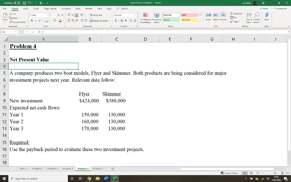  Exam Practice Problems - Save Lee Miller $ - 0 x