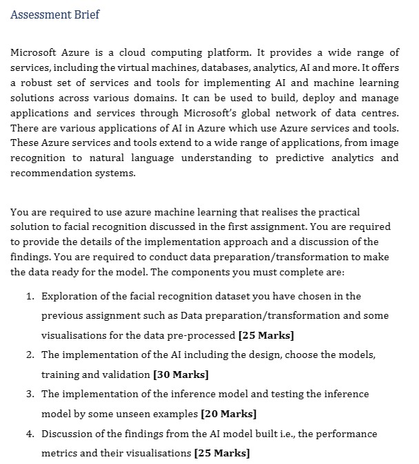  Assessment Brief Microsoft Azure is a cloud computing platform. It provides
