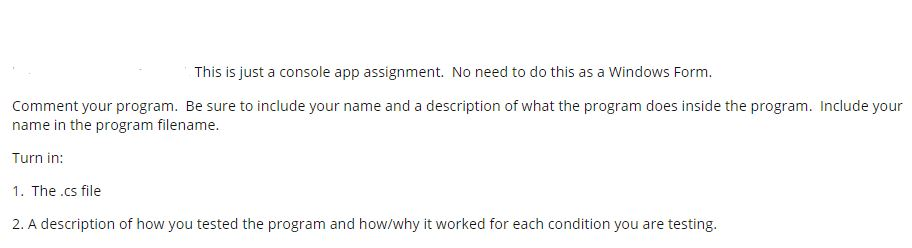 C# Write an exception tester application that enables you to see the