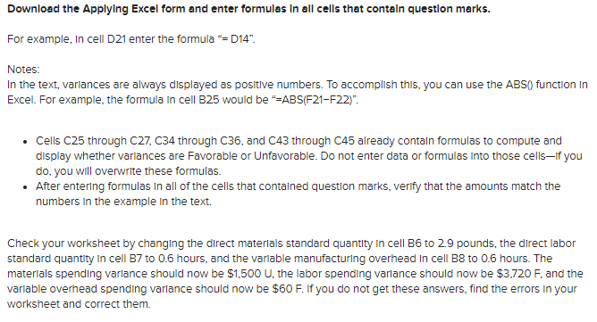  Download the Applying Excel form and enter formulas in all cells