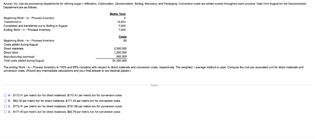 conversion costs. (Round any intermediate calculations and your final answer to