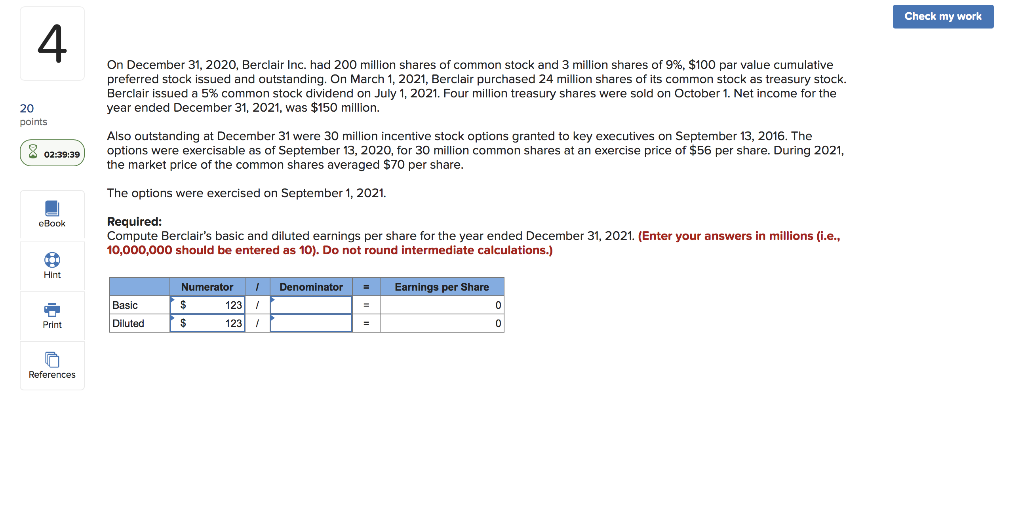 plz answer this Q Check my work On December 31, 2020,