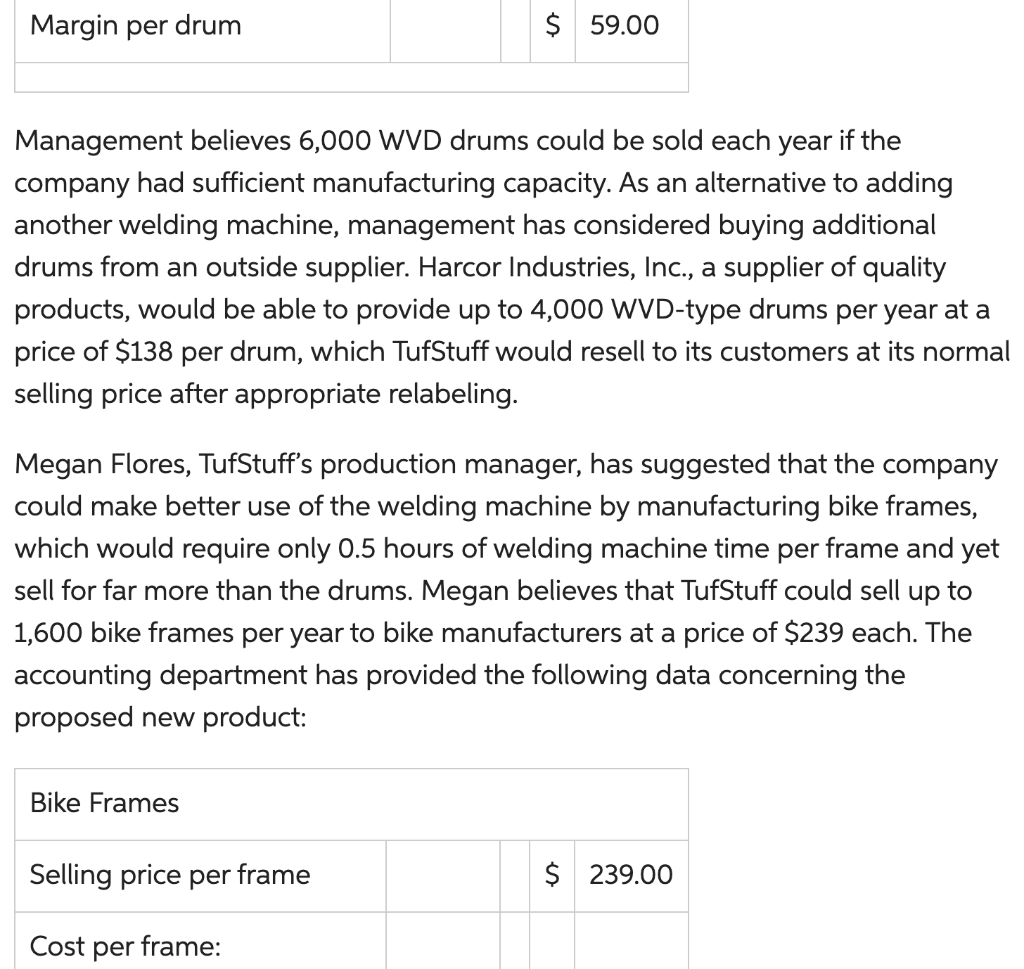 and "selling and administrative expenses" were calculated. Thanks! TufStuff, Inc., sells a
