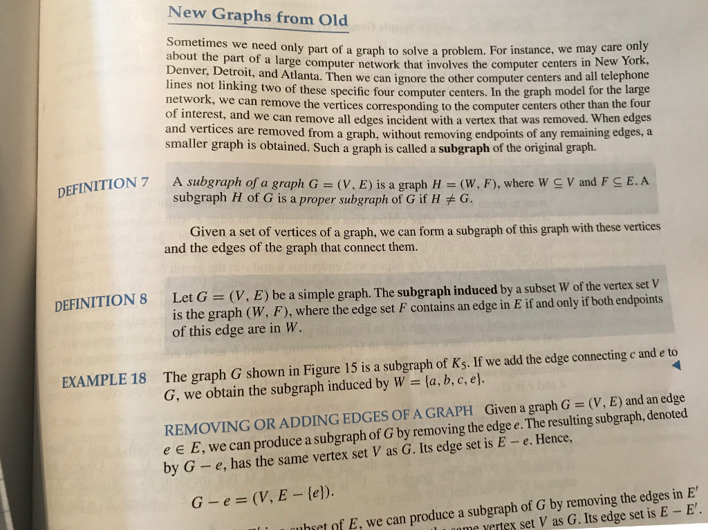 a nonempty subset of the vertex set of Kn is a complete