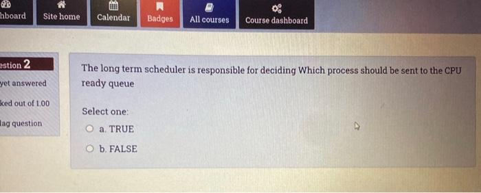 process time in the CPU expires, the OS move it to the