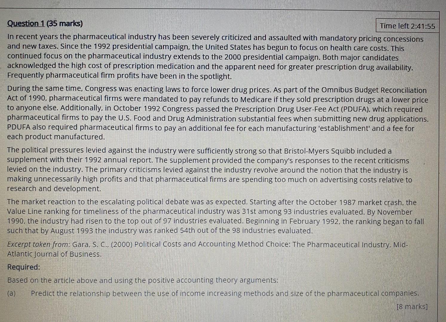 Question : Based on the article above, and using positive accounting