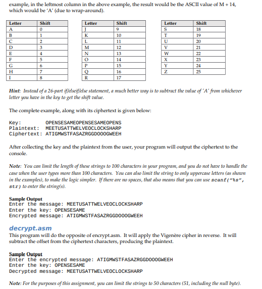 The program will ask the user for a message and a key,