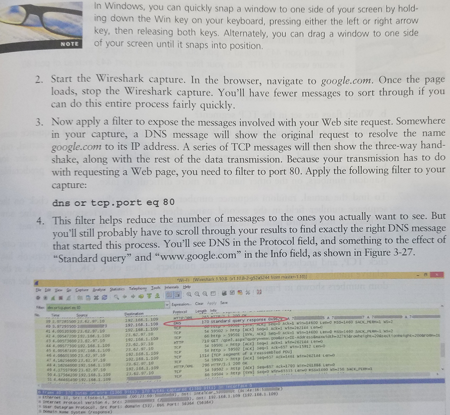 vital information) Case project 3-2: Decode a TCP segment in a Wireshark