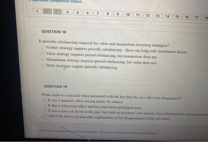 21 22 23 24 25 20 Market Value-Growth Illiquidity QUESTION 15 Suppose