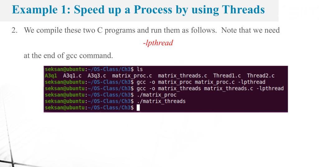 process model (this program); operations done in sequence; * - threaded model;