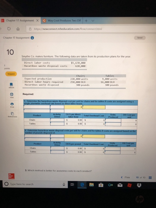 production line. For the current period, the company reports the following data