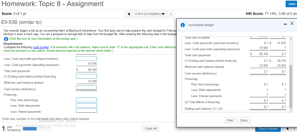 5of5 (4 complete) HW Score: 77.14%, 3.86 of 5 pts backup or