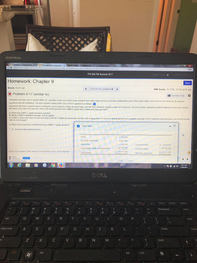 a. What does ABBC's capital structure look like? What is the proportion