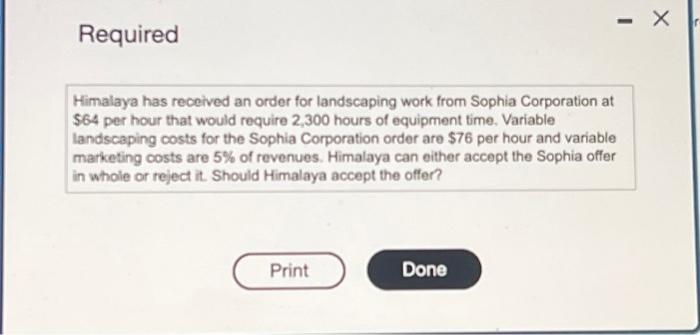 work requires Himalaya to use landscaping equipment its landscaping equlpment has the