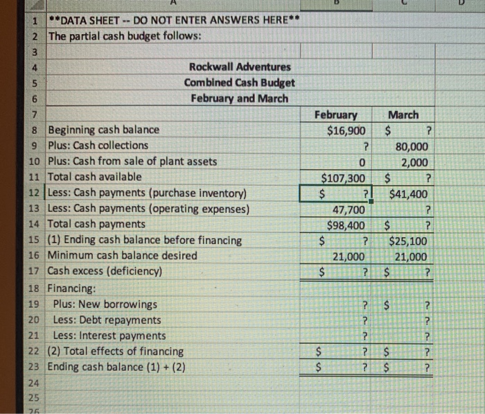  1 **DATA SHEET -- DO NOT ENTER ANSWERS HERE** 2 The