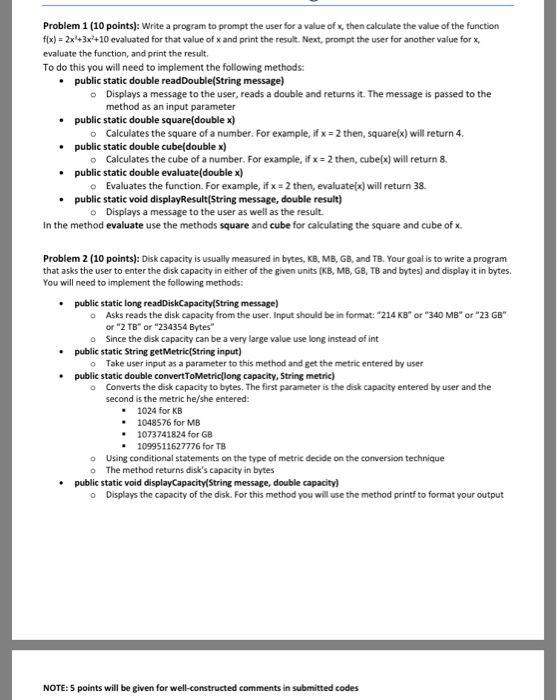  Problem 1 (10 points): Write a program to prompt the user