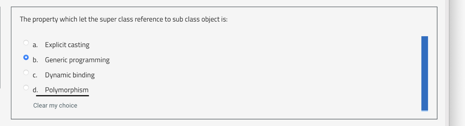 class Employee which inherits class Object, which is considered as a correct