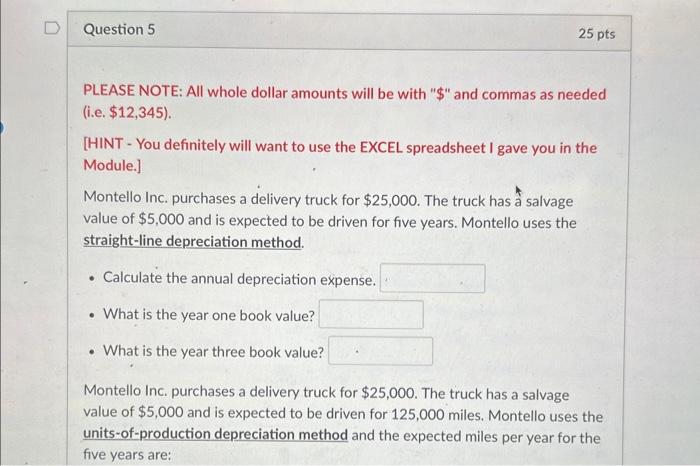  PLEASE NOTE: All whole dollar amounts will be with "\$" and