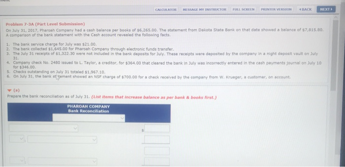  CALCULAIOR MESSAGE MYIN5TRUCIOR FULL SCREEN PRIN IER VERSION 4 BACK NEXT