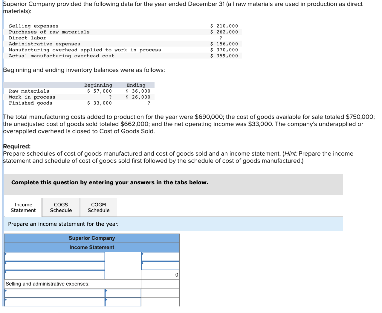 can you please show exactly how it should be filled Superior Company