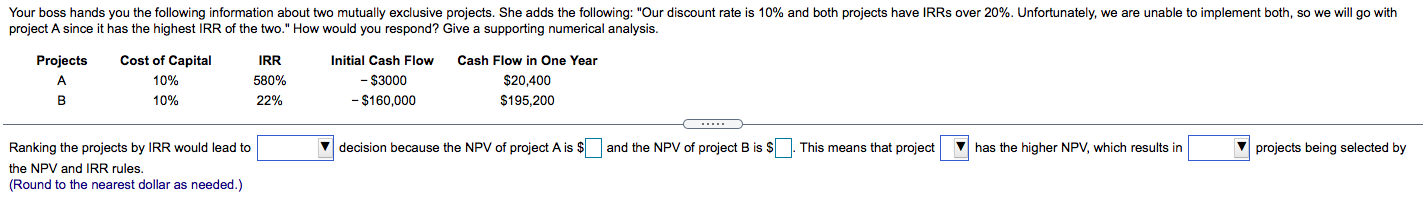 Drop Down One Options: A correct or An Incorrect Drop Down Two