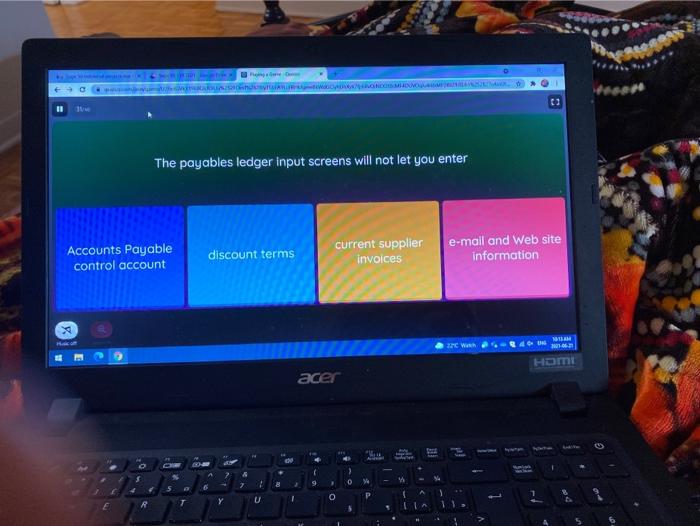  - 2 The payables ledger input screens will not let you