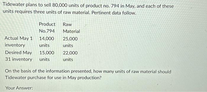 3,500 units at a price of $20 per unit. Currently, production and