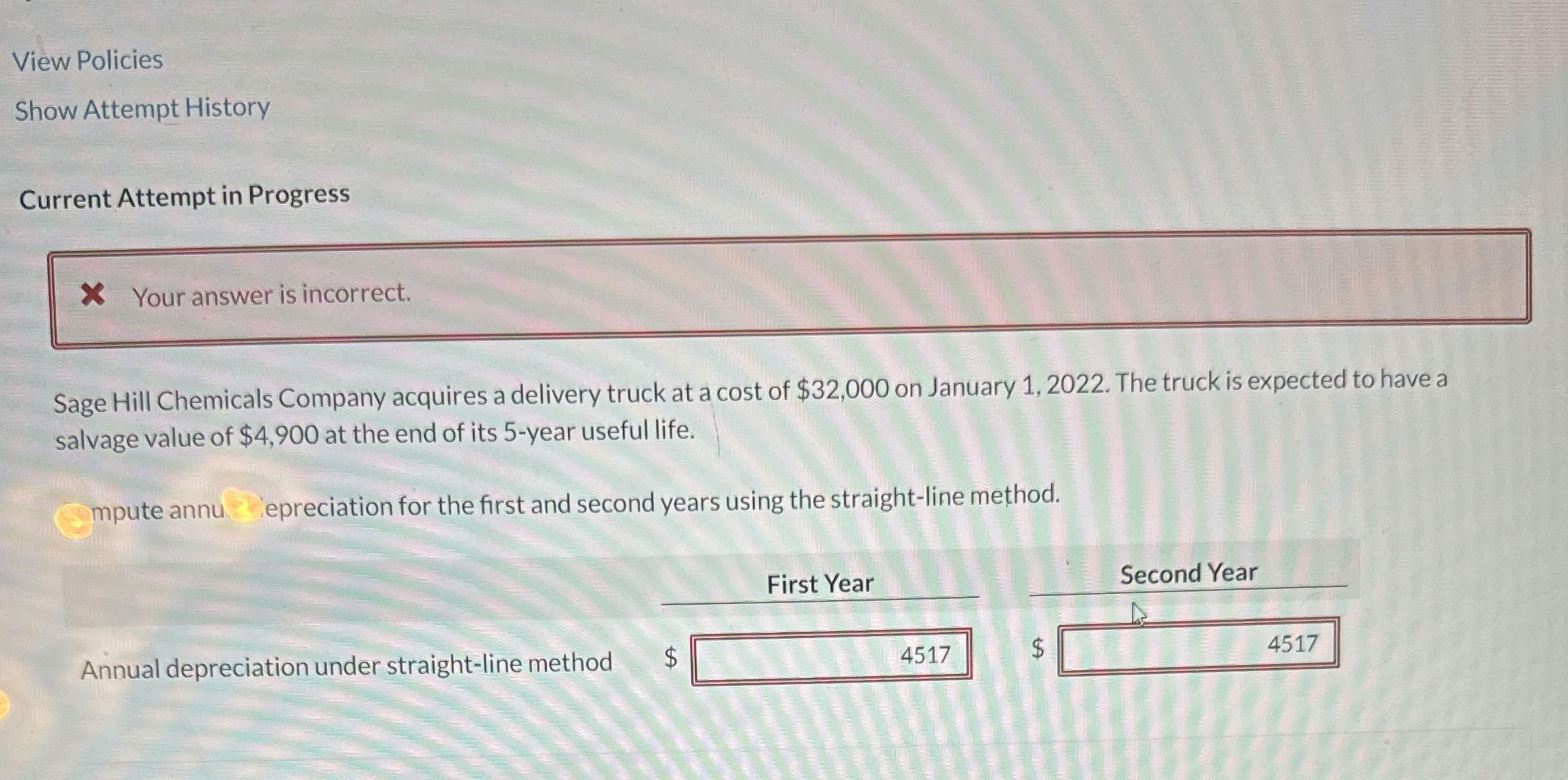  View Policies Show Attempt History Current Attempt in Progress X Your