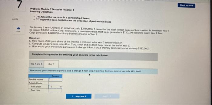 Req C!!! 7 Check my werk Problem Module 7 Textbook Problem 7