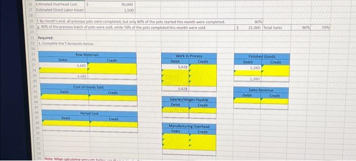 and the formulas. For example =B23or =B23*C35 1. Complete the TAccounts below.