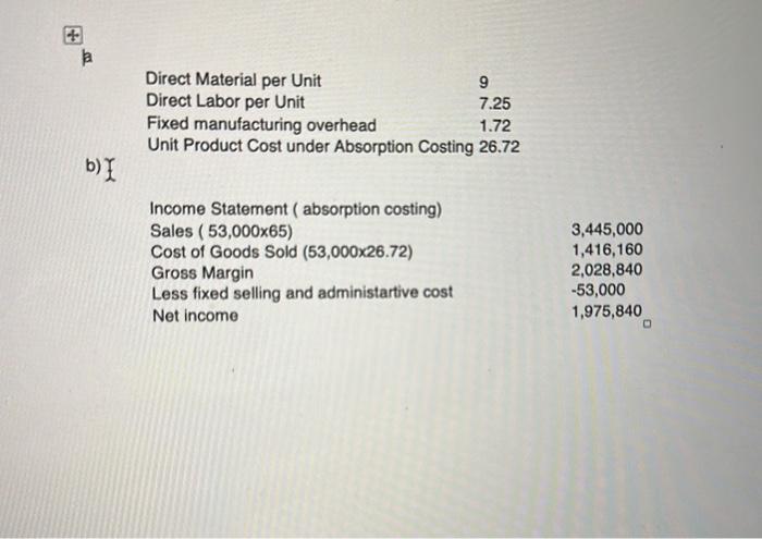 Company manufactures and sells one product. Given below is information that pertains