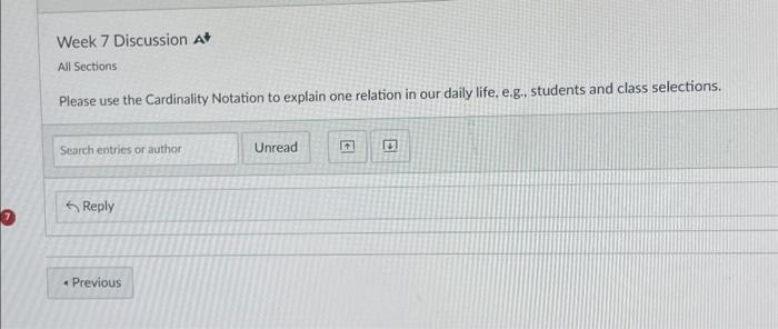  Please use the Cardinality Notation to explain one relation in our