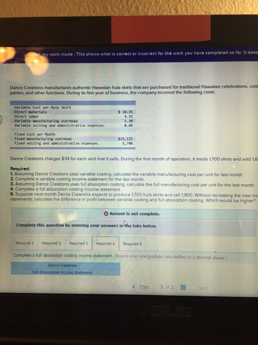  my work mode: This shows what it correct or incorrect for