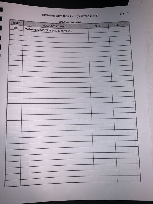 COMPREHENSIVE PROBLEM 2 (CHAPTERS 2, 5-8) Poge 124 COMPREHENSIVE PROBLEM 2 REQUIREMENTS