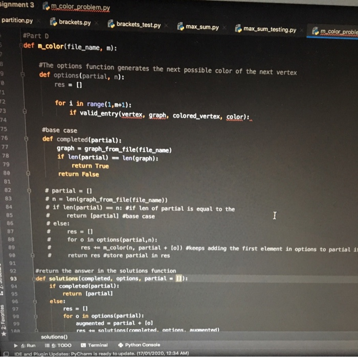 file containing the graph. part B - detremines whether a partiular color