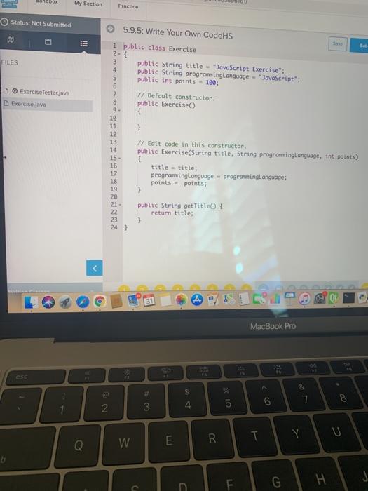 polita Let's C We have constructed an Exercise Class for you. There