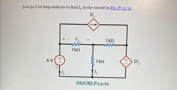  3.2.32 Use loop analysis to find Io in the circuit in