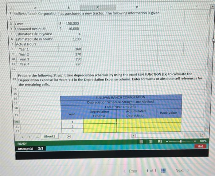 B A D E F 3 Cost: 4 1 Sullivan Ranch