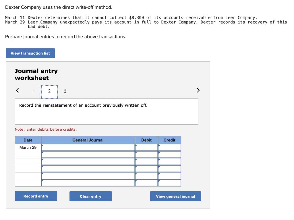 that it cannot collect $8,300 of its accounts receivable from Leer Company.